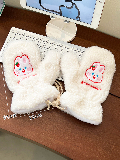 Gloves Women Kids Girl Heart Hanging Neck Lovers Cute Bear sports