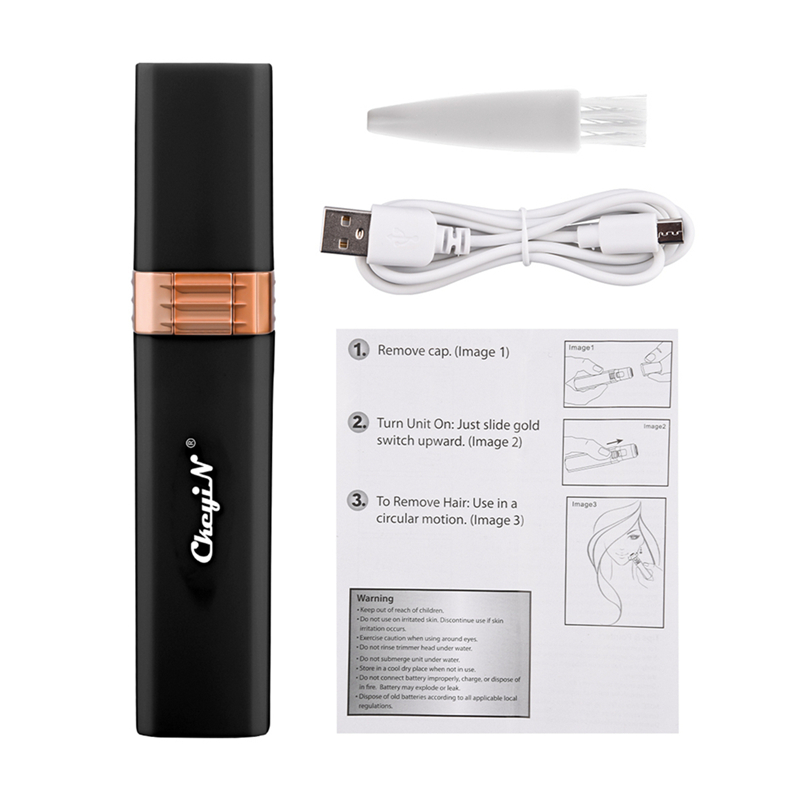 Mini Facial Hair Removal Usb Rechargeable Women Epilator Lipstick Shape Remove