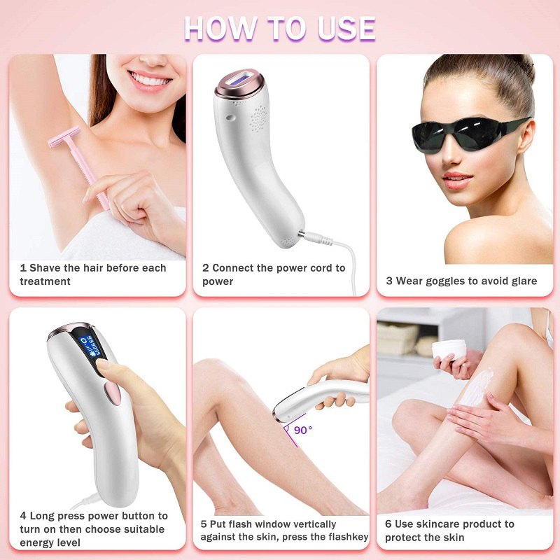 Hair Removal Device for Men and Women Upgrade to 999,999 Flash IPL Epilator