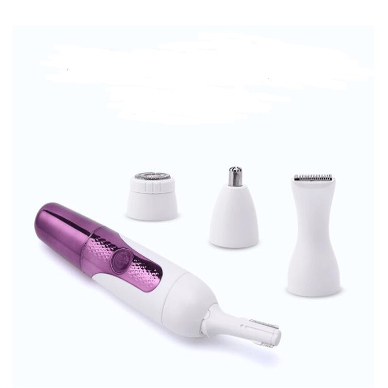 4 in 1 Portable Electric Lady Shaver Eyebrow Trimmer Bikini Clipper Leg Hair Remover