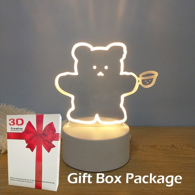 Decorative Night Lights Creative Kawaii Bear Teddy Night Lamp Projection home decoration