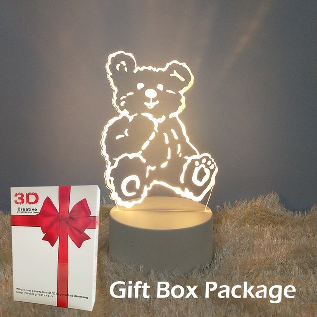 Decorative Night Lights Creative Kawaii Bear Teddy Night Lamp Projection home decoration
