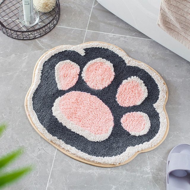 Kawaii Cat Paw Bath Mats Bathroom Non Slip Cute Thick Floor Mat Super home decoration