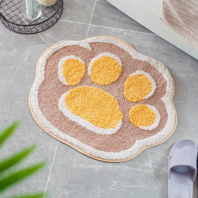 Kawaii Cat Paw Bath Mats Bathroom Non Slip Cute Thick Floor Mat Super home decoration