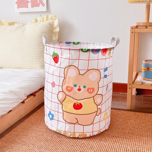 Cute Foldable Laundry Basket Organizer Canvas Storage Basket