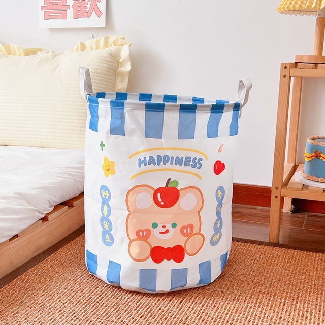 Cute Foldable Laundry Basket Organizer Canvas Storage Basket
