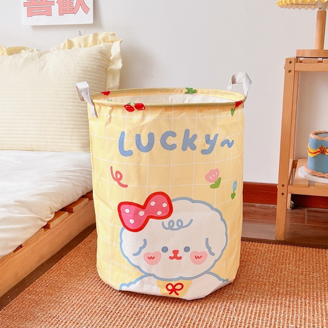 Cute Foldable Laundry Basket Organizer Canvas Storage Basket