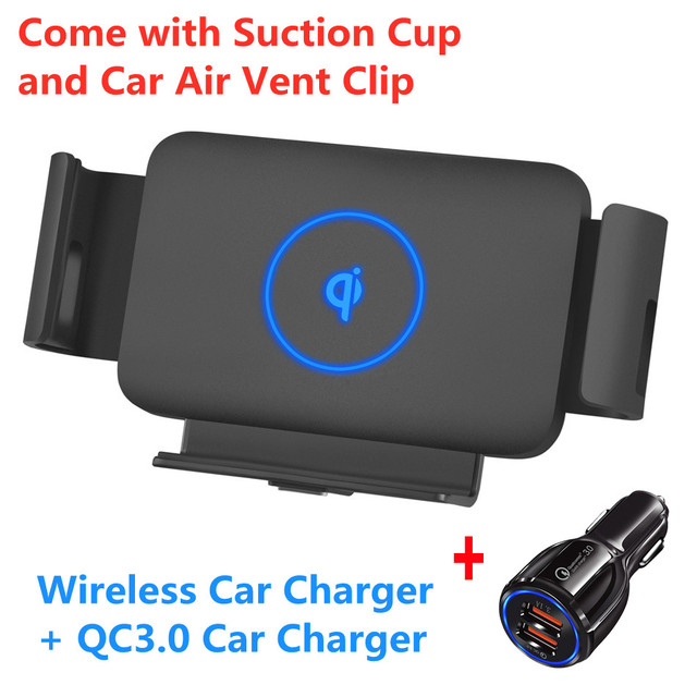Wireless Car Charger QI 15W Car Mount Fast Wireless Charging For iPhone Max XR X Xiaomi Samsung Galaxy Fold Fold2 Huawei Mate X