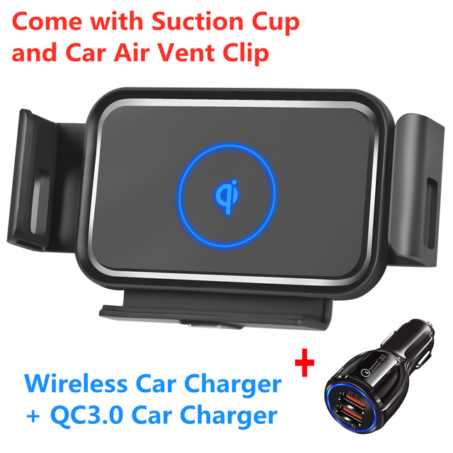 Wireless Car Charger QI 15W Car Mount Fast Wireless Charging For iPhone Max XR X Xiaomi Samsung Galaxy Fold Fold2 Huawei Mate X
