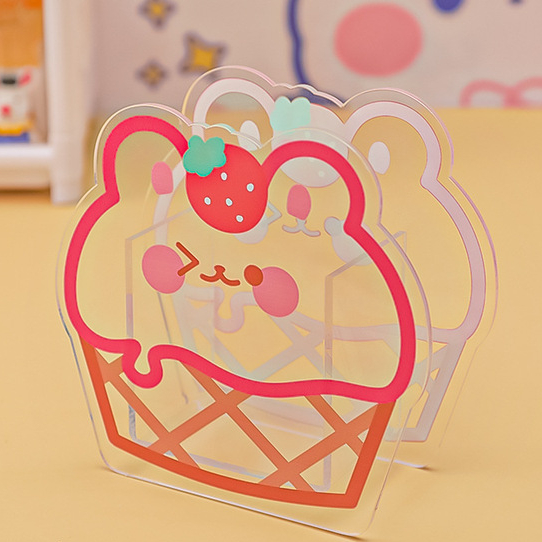 Ins Cute Bear Acrylic Pen Holder Japan Creative Transparent Storage