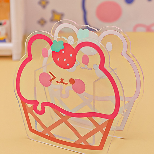 Ins Cute Bear Acrylic Pen Holder Japan Creative Transparent Storage