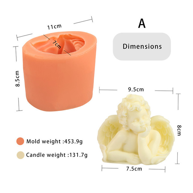 3D Angel Baby Silicone Molds Cake Decoration Handmade Soap Aromatherapy Candle Mold DIY Chocolate Fondant Kitchen Baking Tools