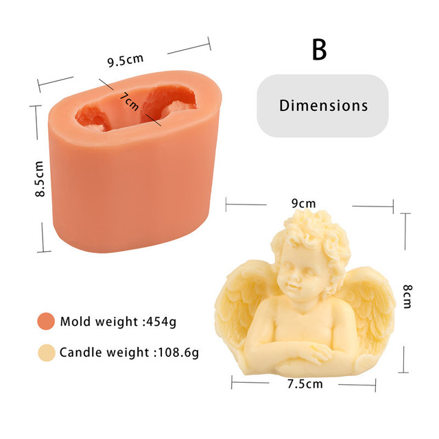 3D Angel Baby Silicone Molds Cake Decoration Handmade Soap Aromatherapy Candle Mold DIY Chocolate Fondant Kitchen Baking Tools