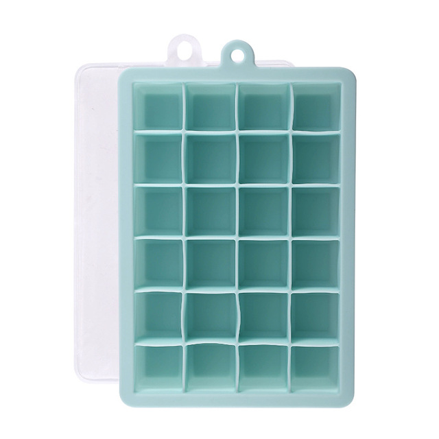 24 Grids Silicone Ice Cube Mold with Sealing Lid Reusable Ice Cube Tray Kitchen Accessories Whiskey Drinks Ice Cube Maker Tools