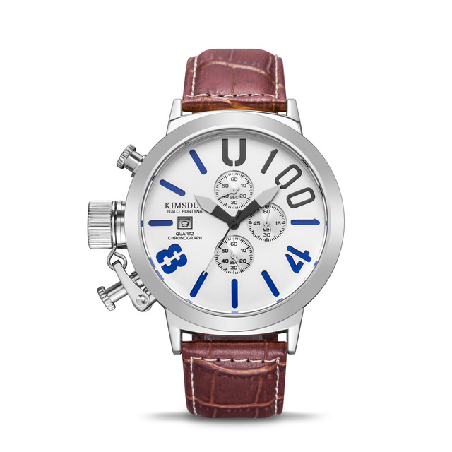 handed large dial Men's Watch Top brand stainless steel casual dress Watch Military sport quartz watch