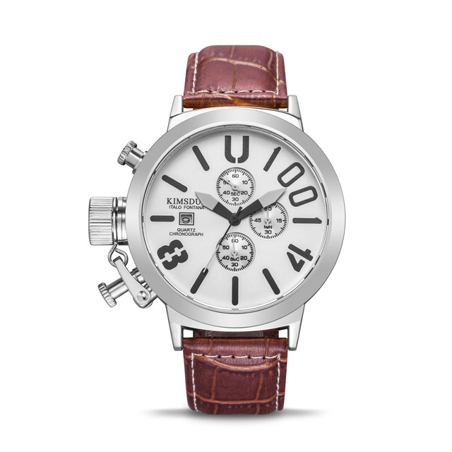 handed large dial Men's Watch Top brand stainless steel casual dress Watch Military sport quartz watch
