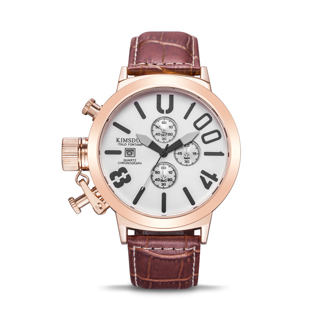 handed large dial Men's Watch Top brand stainless steel casual dress Watch Military sport quartz watch