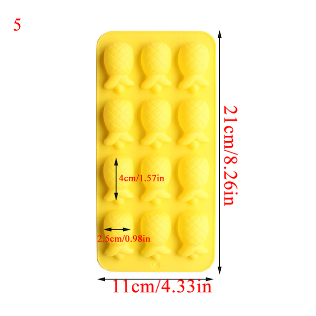 New silicone fruit Ice Cream Tubs Creative cactus pineapple ice mold Diy Candy Bar Kitchen Tool solid color durable  Moulds