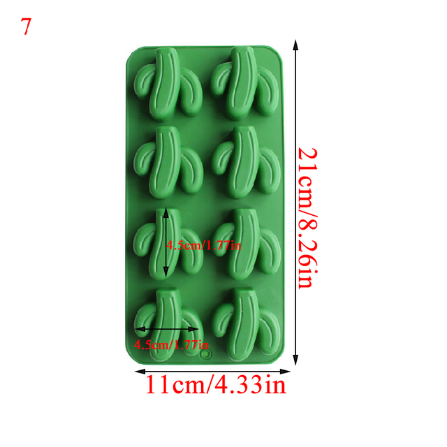 New silicone fruit Ice Cream Tubs Creative cactus pineapple ice mold Diy Candy Bar Kitchen Tool solid color durable  Moulds