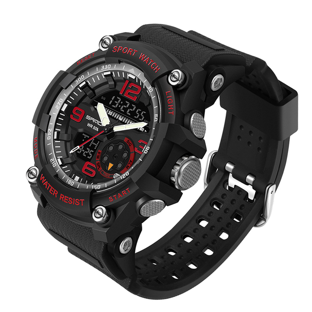 Sport Men's Watches Dual Display Digital Quartz Wristwatch Waterproof Military Watch For Men Clock