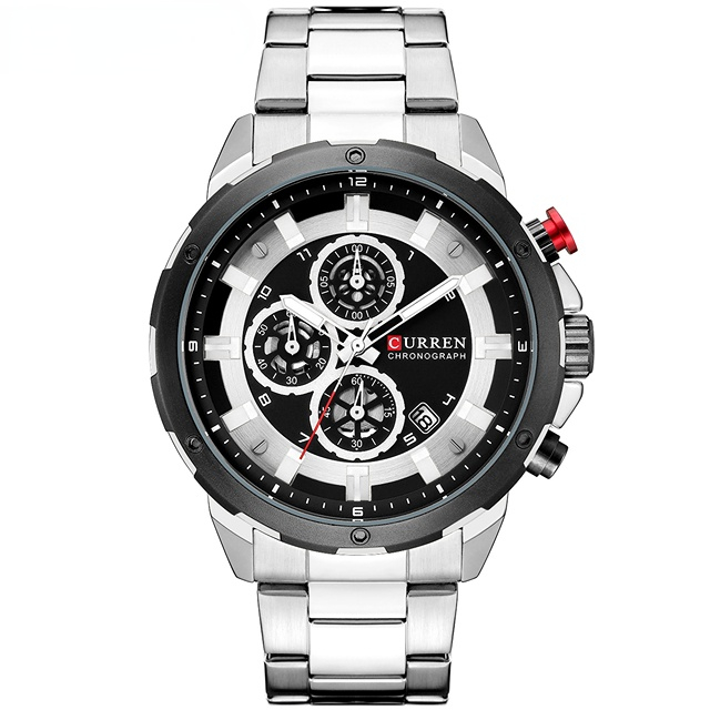 Mens Watches Luxury Brand Quartz Watch Stainless Steel Wristwatches Blue Clock Brand Sporty Watch with Chronograph