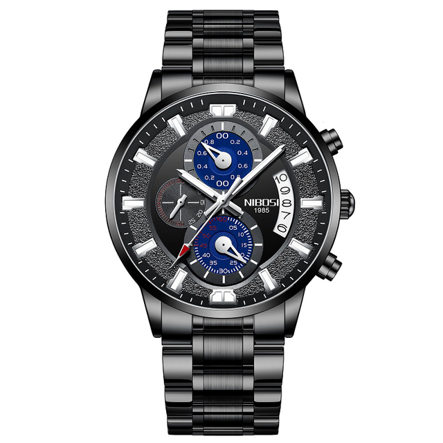 Brand Luxury NEW Fashion Mens Watches Black Clock Quartz Wristwatch Business Sports Chronograph Male