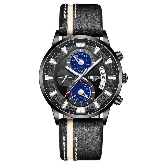Brand Luxury NEW Fashion Mens Watches Black Clock Quartz Wristwatch Business Sports Chronograph Male