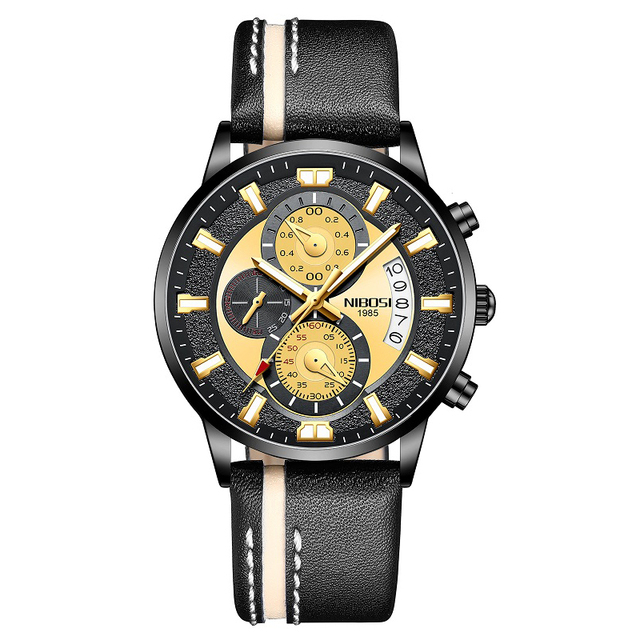 Brand Luxury NEW Fashion Mens Watches Black Clock Quartz Wristwatch Business Sports Chronograph Male