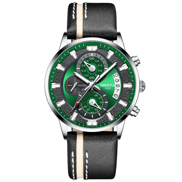 Brand Luxury NEW Fashion Mens Watches Black Clock Quartz Wristwatch Business Sports Chronograph Male