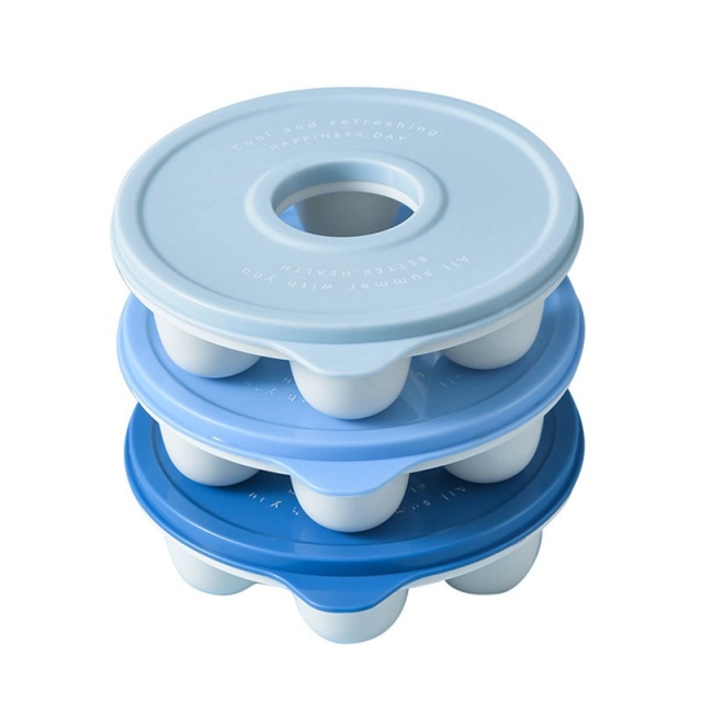 3pcs Donuts Modeling Ice Box Plastic Ice Grid Mold Sealed Homemade Ice Box With Cover Ice Cubes Mold Kitchen Supplies