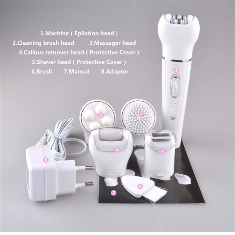5 In 1 Electric Lady Epilator Bikini Trimmer Women Shaver Razor Leg Underarm Haircut Machine