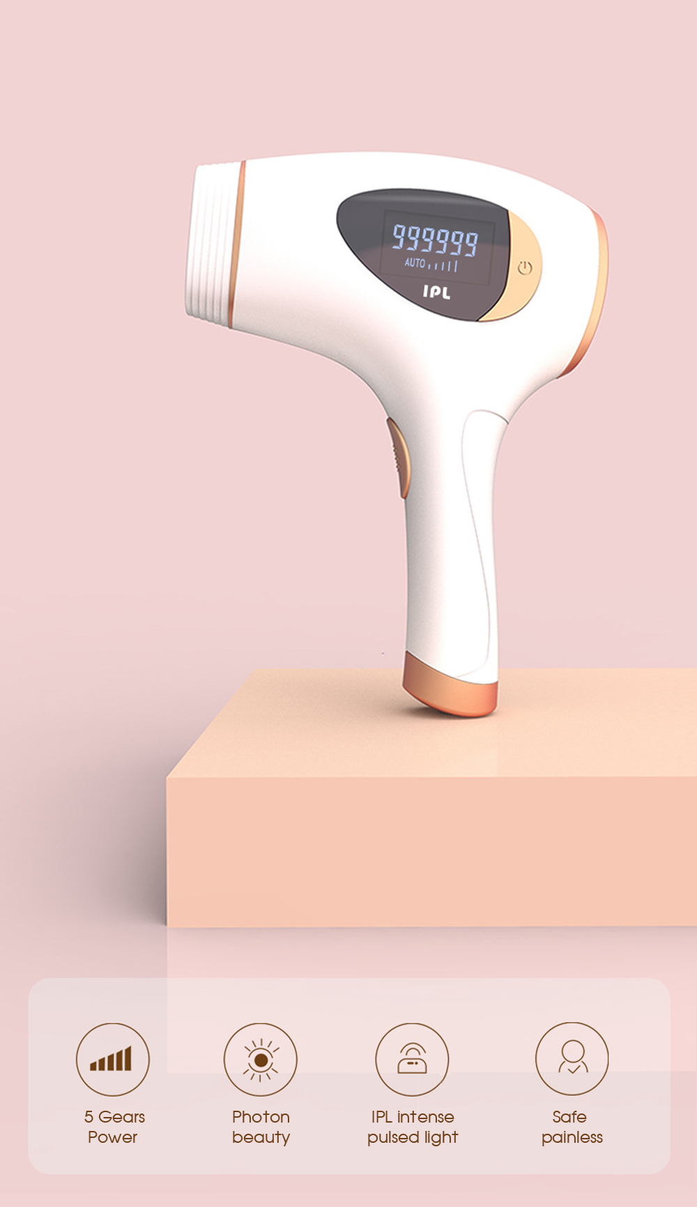 Laser Epilator 9900,000 Flash Ice Cooling Painless Permanent  Hair Removal Device