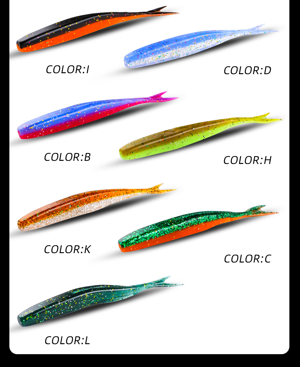 75mm 1.8g 15pcs per lot  new Fishing Lures soft lure  Artificial Bait Predator Tackle jerkbaits for pike and bass