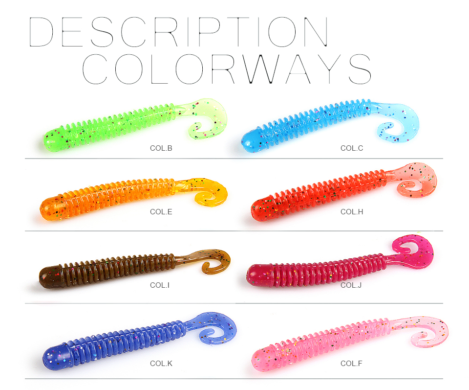 Fishing Lure 65mm 1.6g 15pcs / bag G tail Soft Baits Fishing Wobbler Bass Bait Artificial Fishing soft Lure Tacke