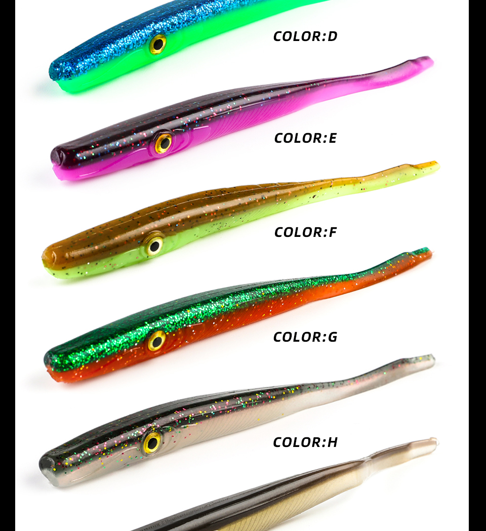Fishing Tackle 125mm 180mm Crazy Slug Soft Fishing Lure Seabass Artificial Bait Silicone Worm Shad Eel Needfish