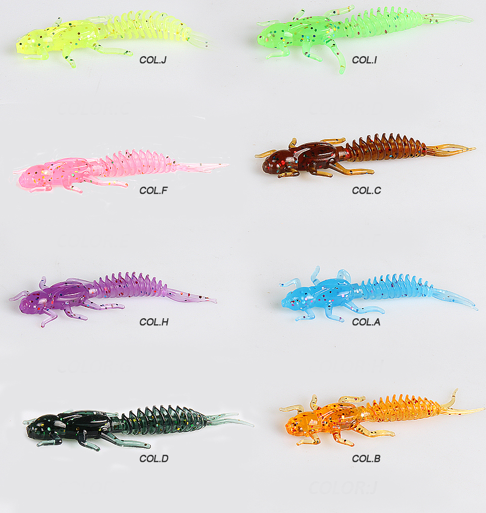 new Larva Soft Lures 6cm 1.25g 10pcs Fishing Artificial Silicone Bass Pike Minnow Swimbait Jigging Plastic Baits Worm