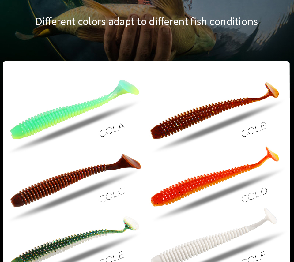 63mm 80mm 97mm  Fishing Lure Soft Lure Shad Silicone Baits Wobblers Swimbait Artificial leurre souple