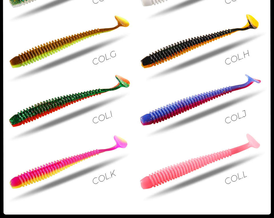 63mm 80mm 97mm  Fishing Lure Soft Lure Shad Silicone Baits Wobblers Swimbait Artificial leurre souple