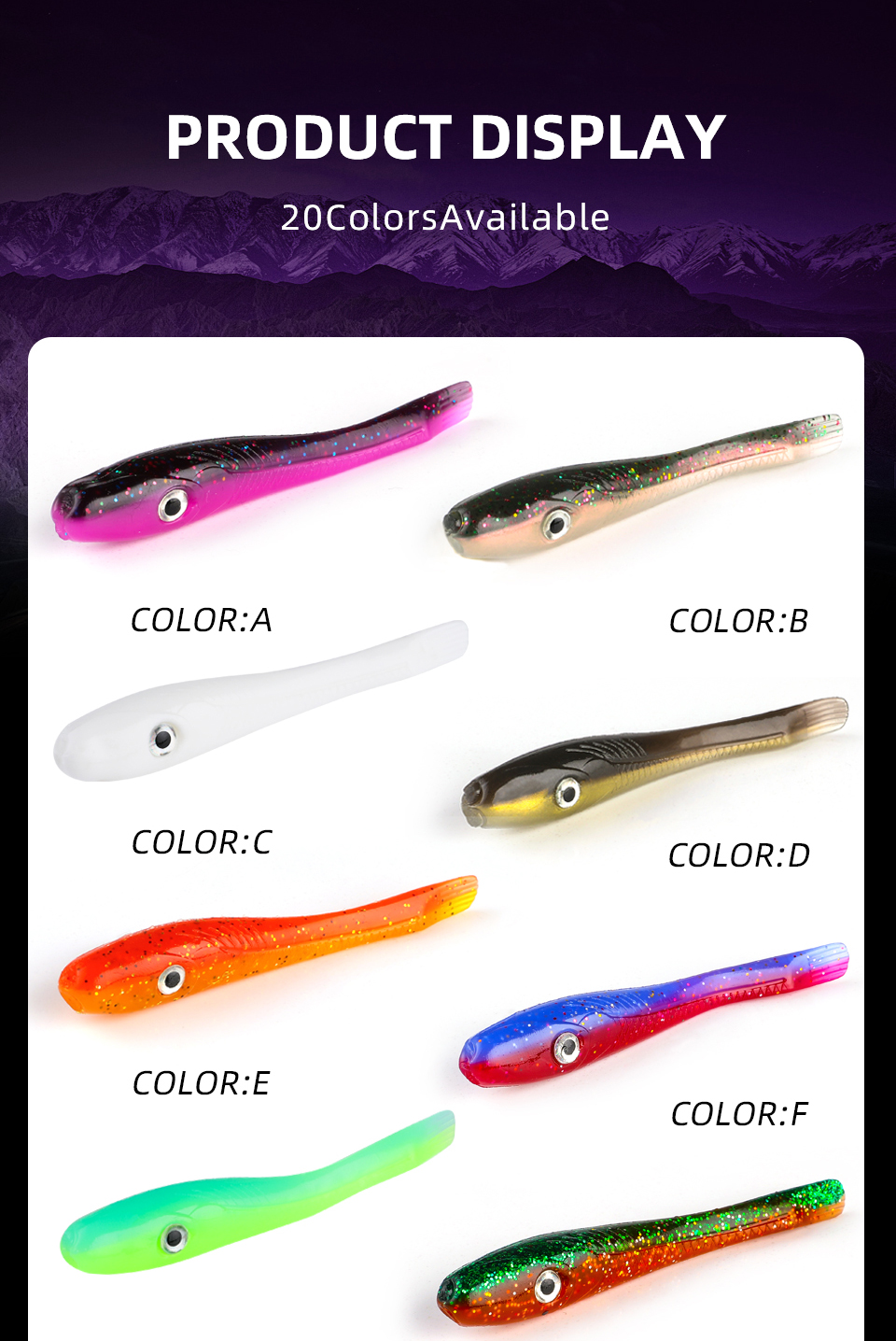Eel 80mm 8pcs/bag Soft Fishing Lure Seabass Artificial Bait Silicone Worm Shad Needfish Saltwater Bass Fishing Tackle