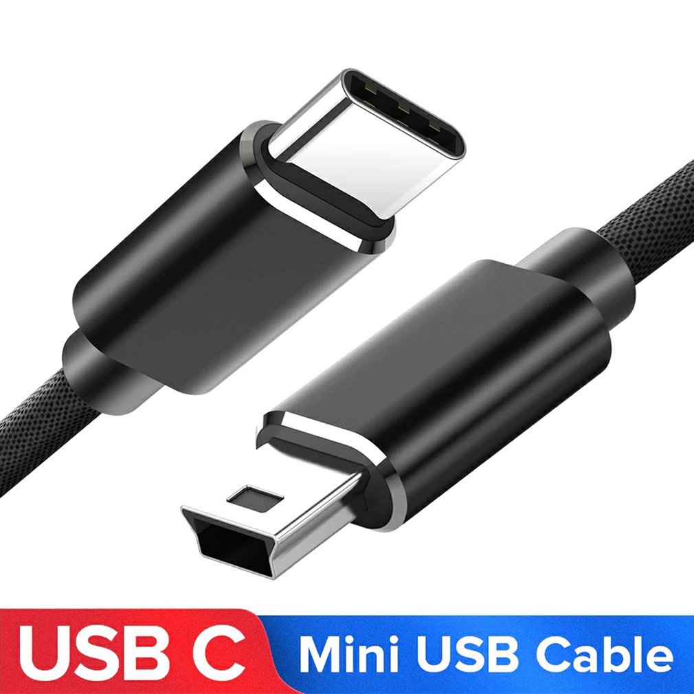 Cable Type C To Mini/micro USB Metal Polished Wire Fast Charging Data Transmission Line Adapter Cable