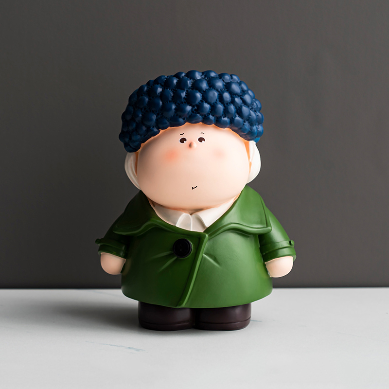 Cartoon Artist Van Gog Figurine Pen Holder Modern Home Decoration Resin Figurine Makeup Brush Storage Box Children Birthday Gift