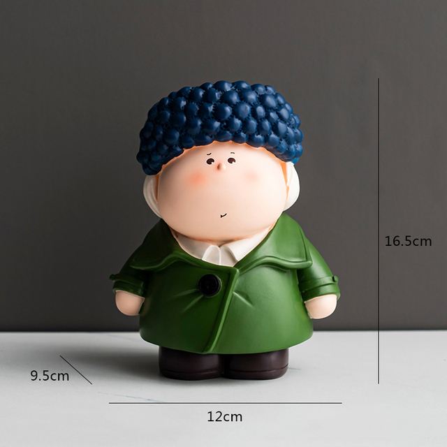 Cartoon Artist Van Gog Figurine Pen Holder Modern Home Decoration Resin Figurine Makeup Brush Storage Box Children Birthday Gift