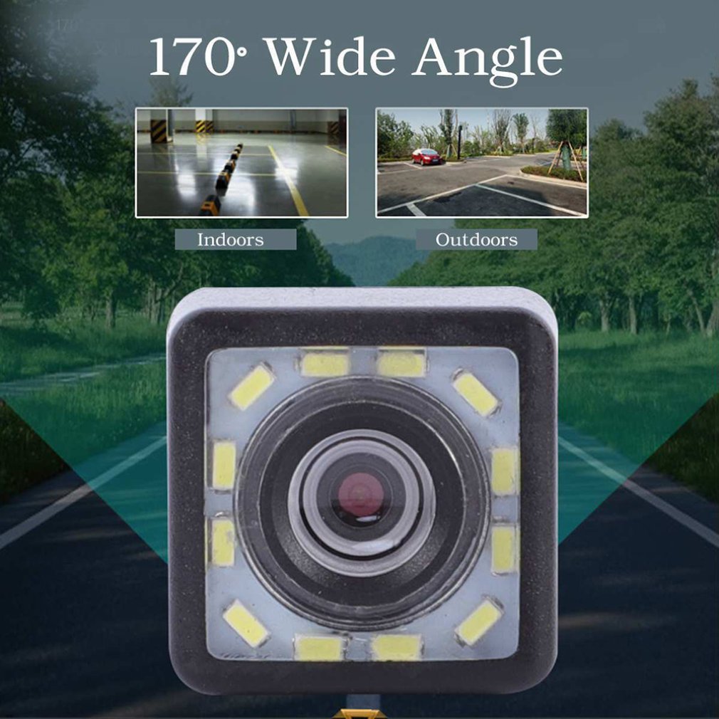 Car Rear View Camera Universal 12 LED Night Vision Backup Parking Reverse Camera Waterproof 170 Wide Angle HD Color Image
