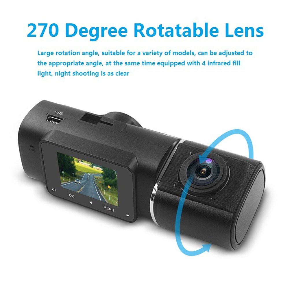 High Definition 1.5 Inch Screen Driving Recorder Gravity Sensor Automatic Video Recording Multi-function Driving Recorder