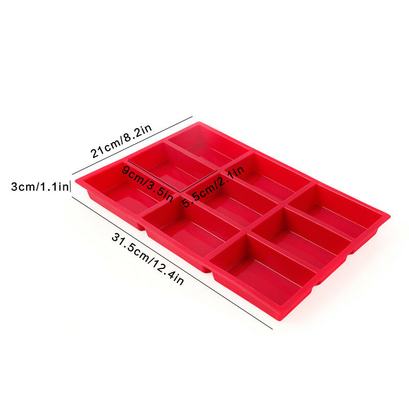 1PC 9 Holes Silicone Bread Mold Toast Tray Homemade Dessert Cake Mould Pastry Baking Pan