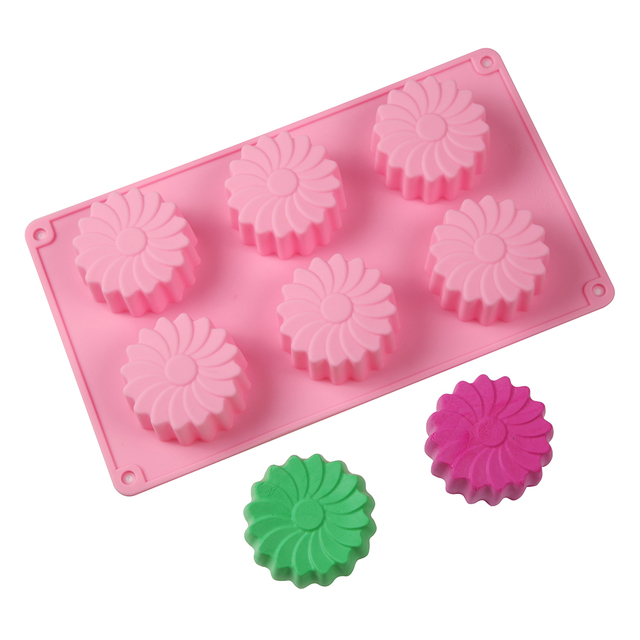 New 6 Cavity Flower Shape Silicone Cake Mold Cookies DIY Handmade Kitchen Reuse Baking Tools Decorating Mousse Making Mould