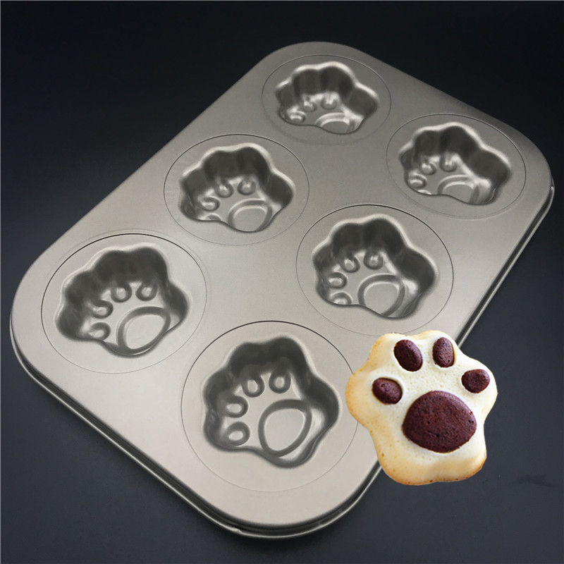 Non-stick Carbon Steel Cupcake Muffin Mold Cat Claw Baking Pan Cake Pan Cookie Mold Kitchen Tools