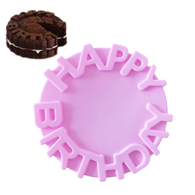 New Silicone Cake Biscuit Mold Chocolate Mousse Mould 3D DIY Circular Happy Birthday Handmade Kitchen Baking Tools Accessories