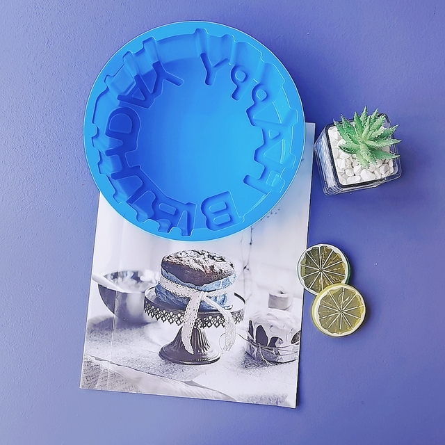 New Silicone Cake Biscuit Mold Chocolate Mousse Mould 3D DIY Circular Happy Birthday Handmade Kitchen Baking Tools Accessories