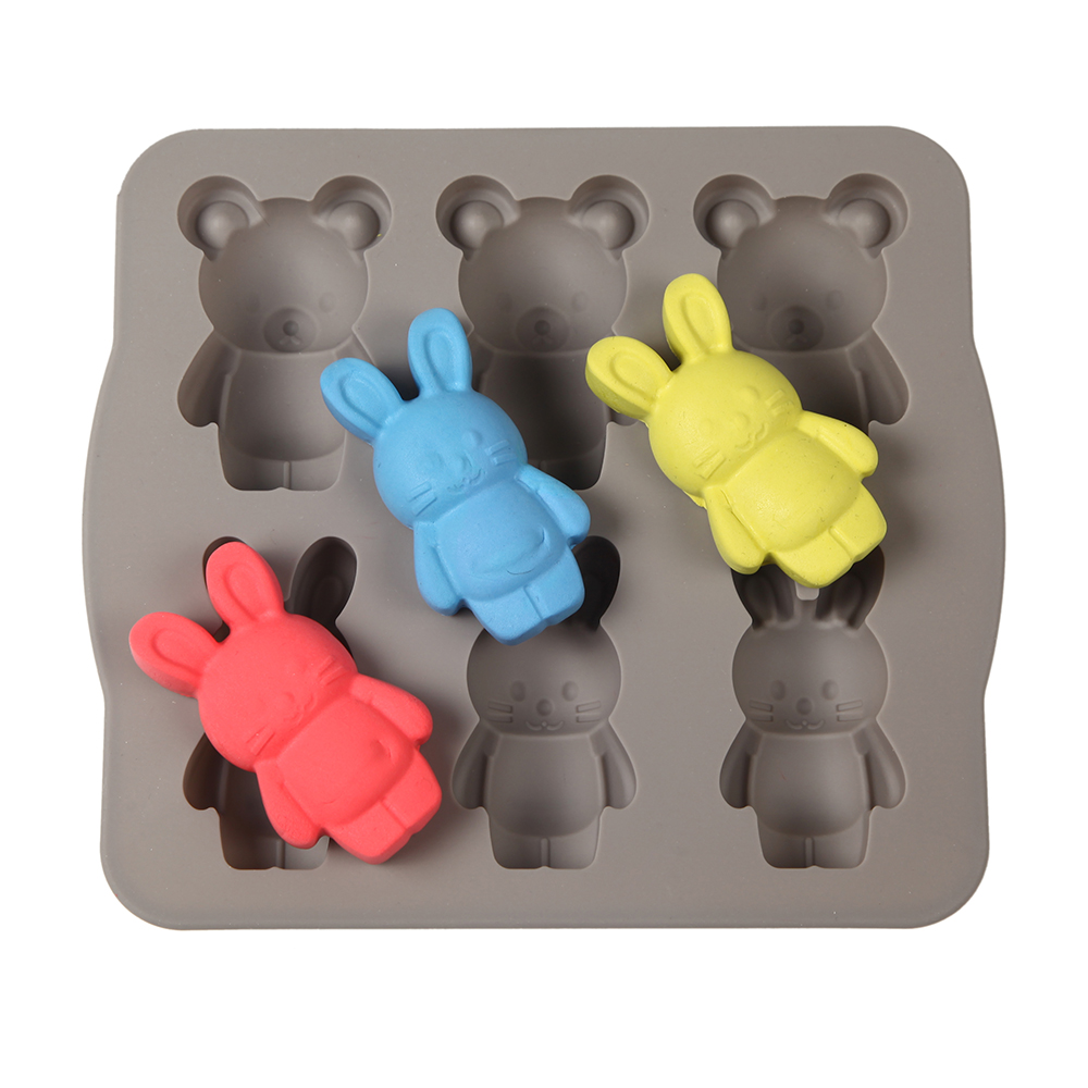 6-Cavity Silicone Cake Molds for Baking Dessert Mousse New Decorating Moulds 3D Bear Bunny Rabbit Shape Chocolate Bakeware Tool